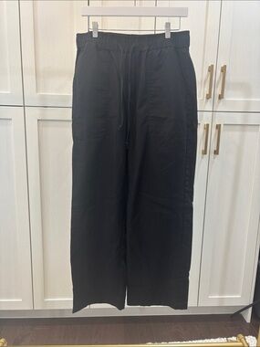 Amazon Black Wide-Leg Drawstring Chinos